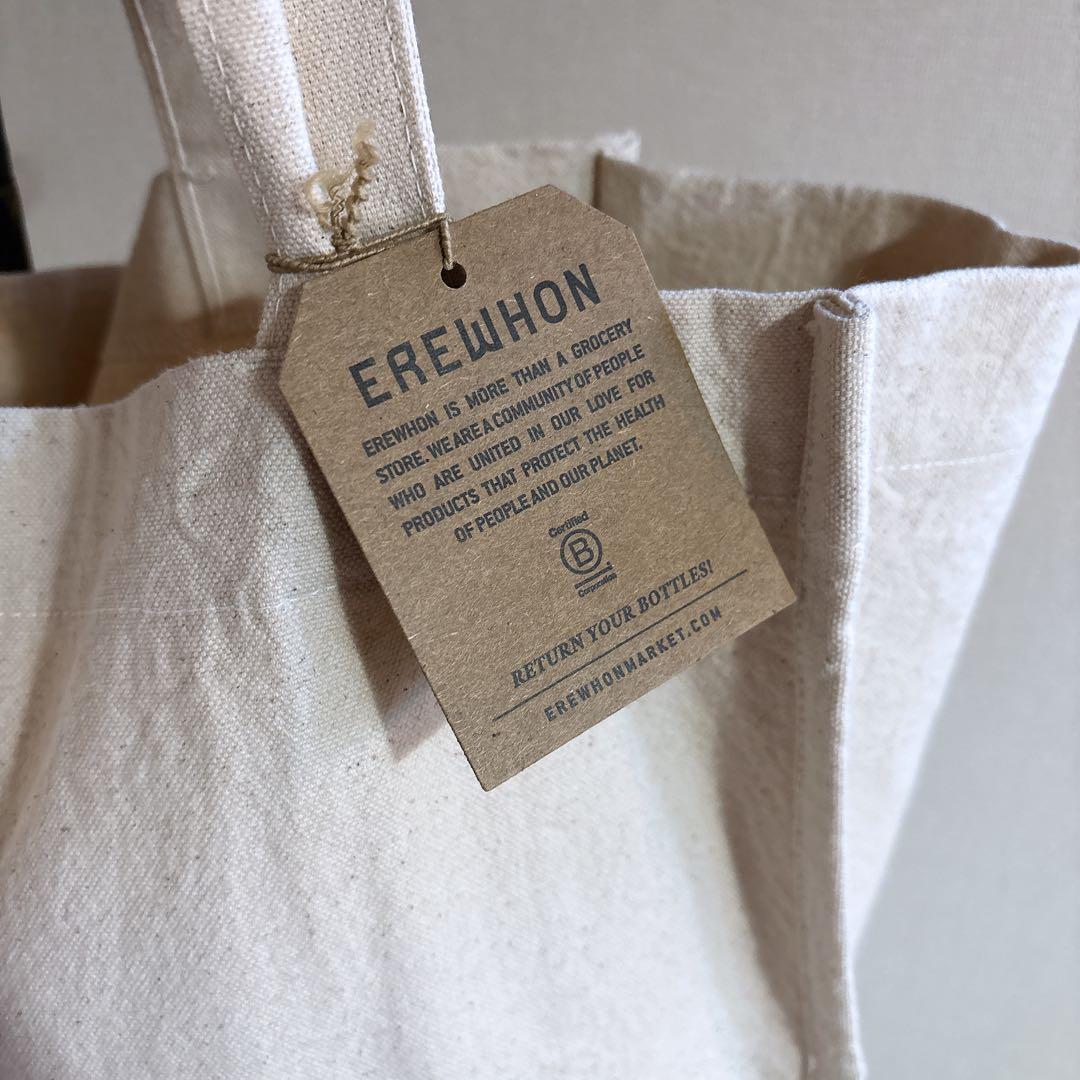 LA発EREWHON エレウォンエコバッグ トートバッグ アイボリー