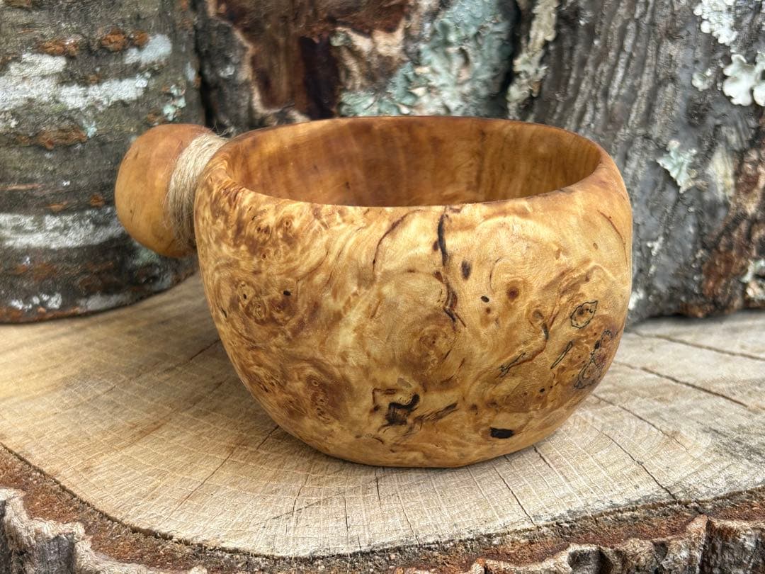 suns wood サンズウッド　手彫り　白樺　コブ　瘤　ククサ　ソロキャン野営