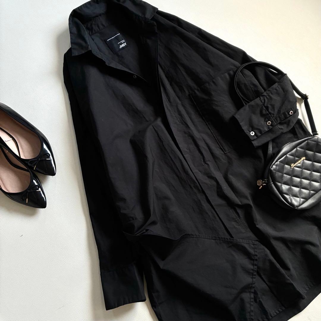 ◆美品◆JNBY◆4万程◆オーバーサイズシャツチュニック◆黒◆綿100%◆慈雨