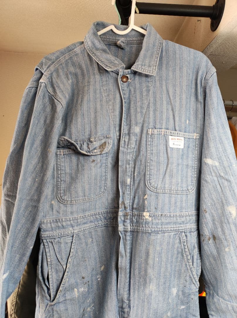 BIG MAC ストライプ オーバーオール ヘリンボーン ヴィンテージ 60s