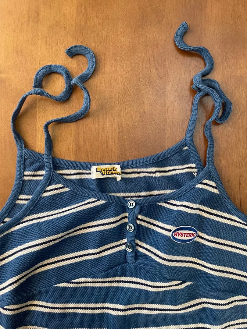 90'Sヴィンテージ ヒステリックグラマー ボーダーポロシャツ生地キャミソール
