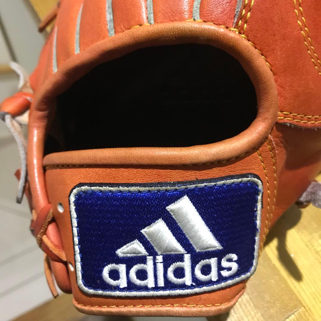 adidas 大人用 外野手 軟式野球グローブ オレンジ レザー