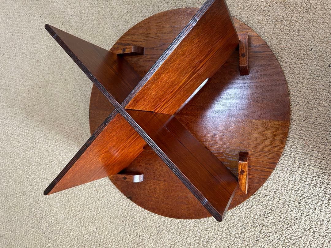 円形　木製60cmテーブル （丸） 新品未使用　ダークブラウン