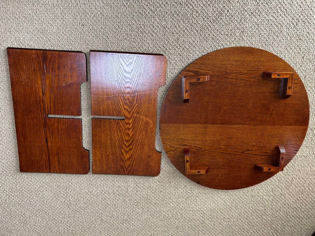 円形　木製60cmテーブル （丸） 新品未使用　ダークブラウン