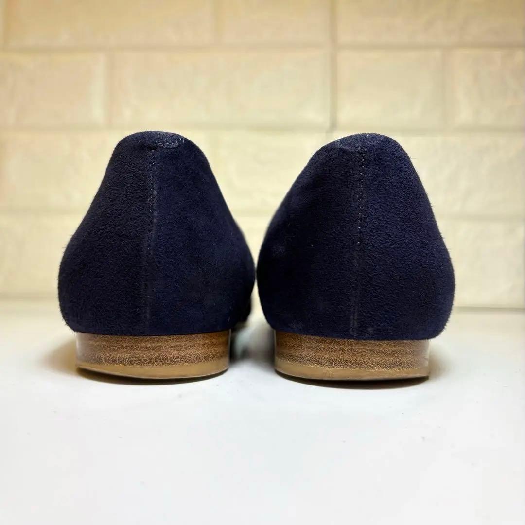 PELLICO ネイビー スエード フラットシューズ 21.5cm