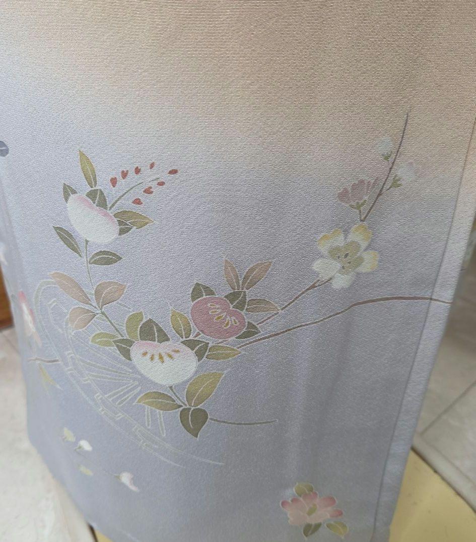 訪問着 4点フルセット、着物、袋帯、帯締め、帯揚げ ゆき丈長め69