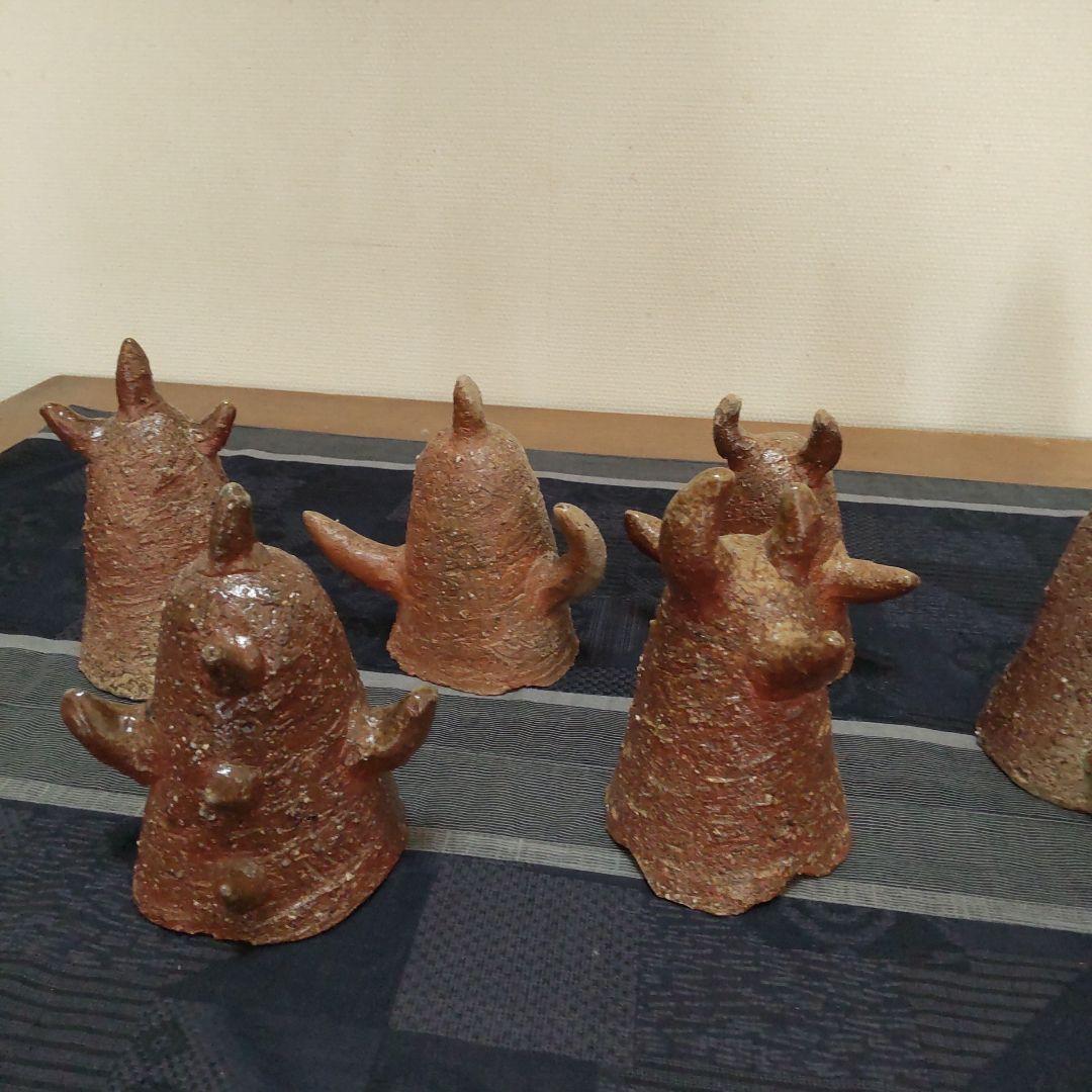 面白い 明かりカバー8ケ 備前焼