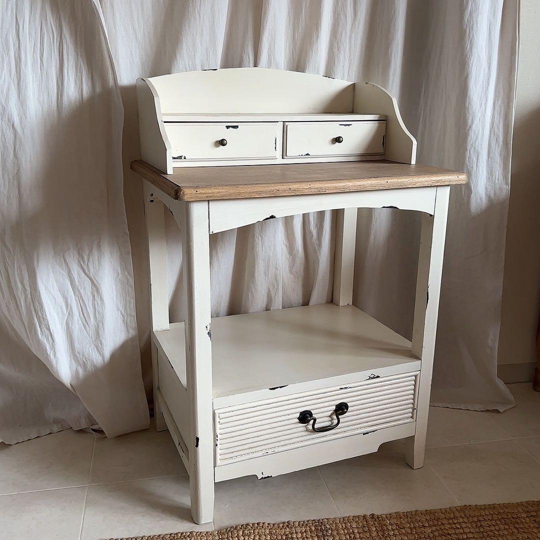 美品　フレンチカントリー　シャビーシック　コンソール　サイドテーブル　飾り棚