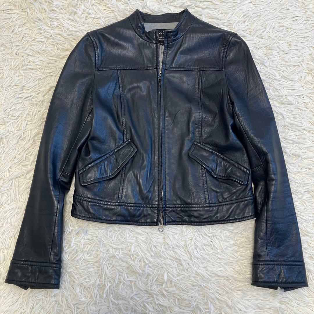 40サイズ✨23区　ラムレザー　シングル　レザージャケット　黒