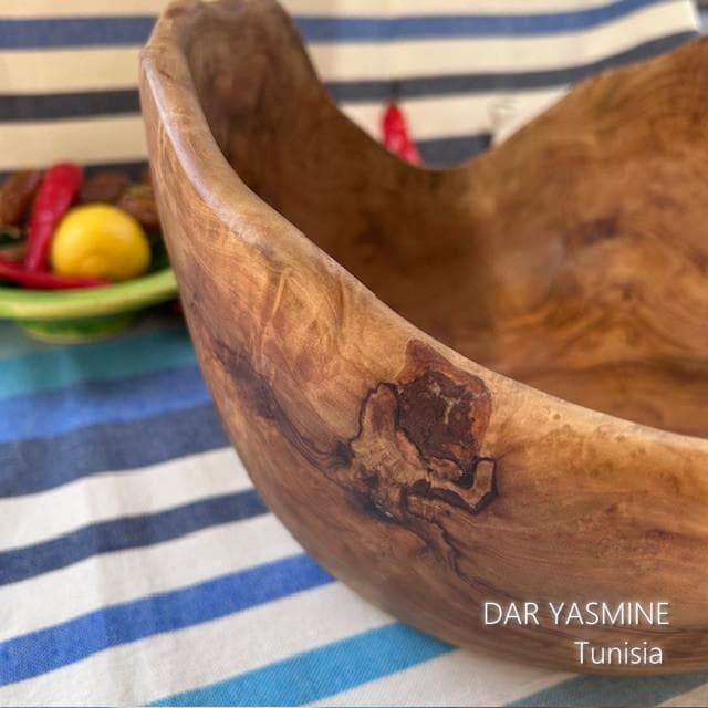 オリーブの木　１点もの　特大ボウル　たたずむ姿が神々しい　約φ32.5cm