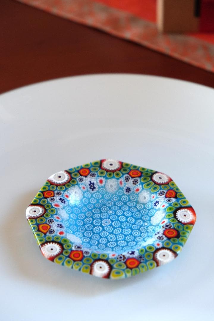 ミルフィオリ プレート 小皿 ベネチアングラス 検/ガラス 江波冨士子 田子美紀