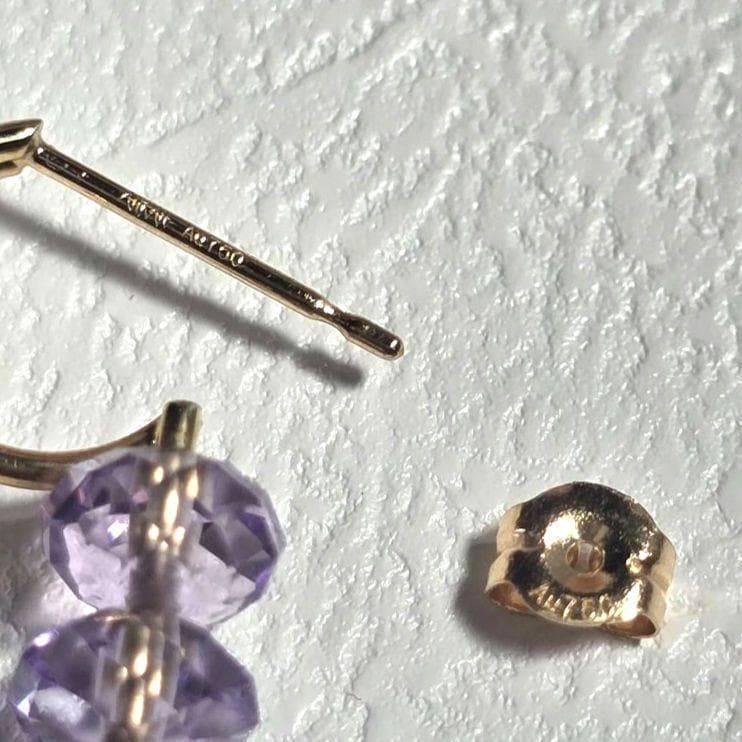アーカー　18K アメジスト スプリングシークイン ピアス 最強の出会い運