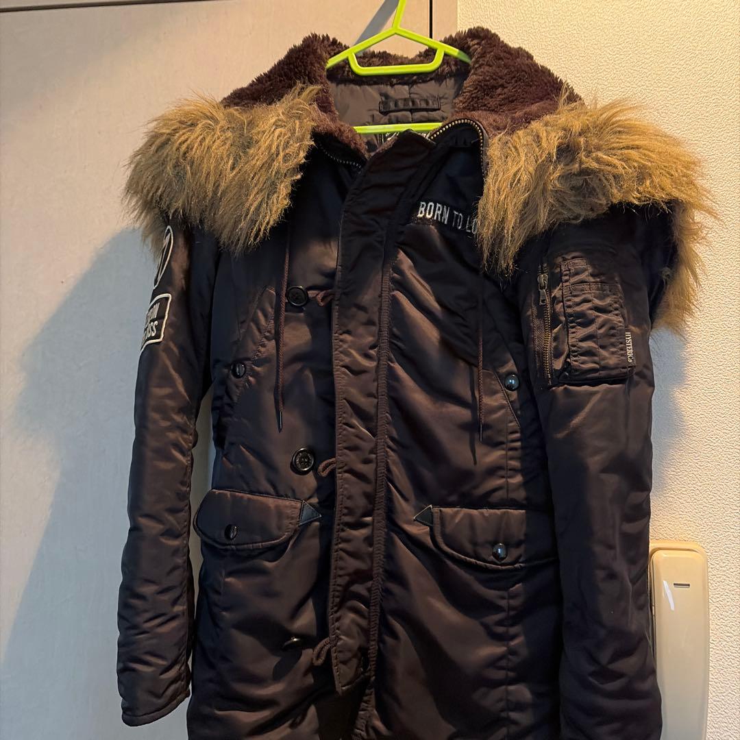 ヒステリックグラマー　プリマロフトダウンファーコート　ブラック