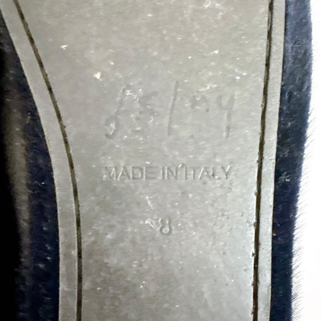 fs/ny バレエシューズ Sloop ネイビー　フェイクファー調