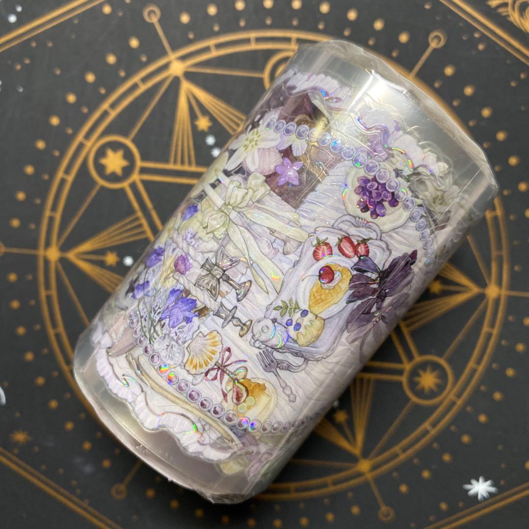 【9476】海外　5m巻　貝殻光カッティングマスキングテープ　お茶会　装飾系