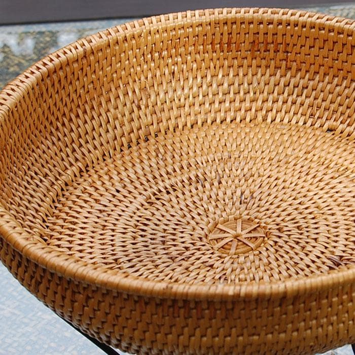 アイアンスタンド付きアタ製 コンポート かごトレイ アジアン雑貨