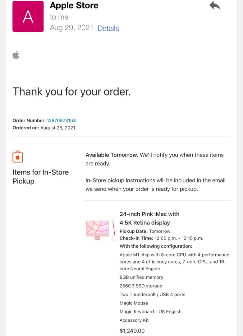 Apple iMac レッド M1 2021型 24インチ 8g メモリ