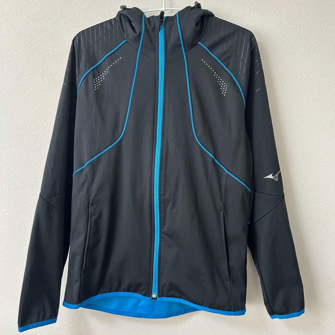 【美品】ミズノ テックシールド ジャケット ウインドブレーカー 上下セット　黒
