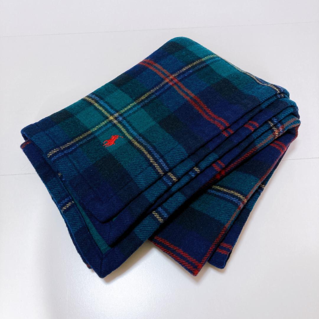 【新品】Ralph Lauren ラルフローレン チェック柄ひざ掛け ウール