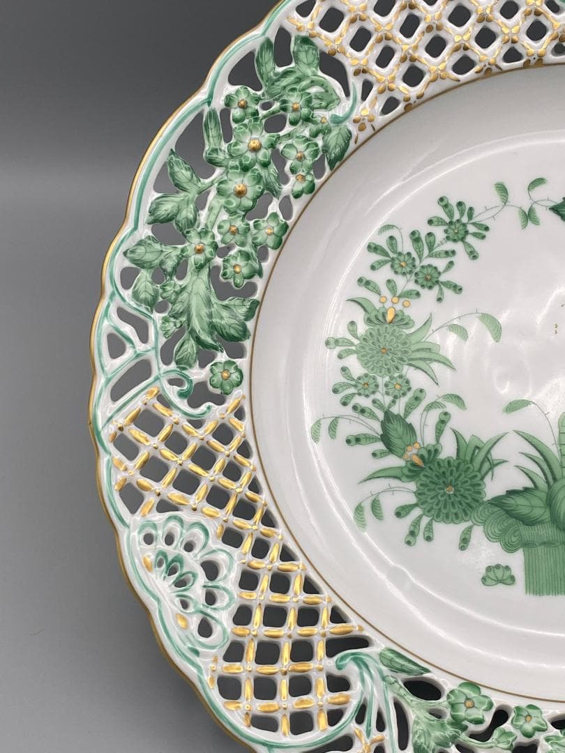 ヘレンド　インドの華　透かしプレート