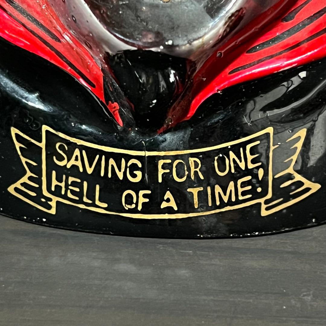 50s 60s ビンテージ デビル 悪魔 貯金箱 陶器 JAPAN スカル