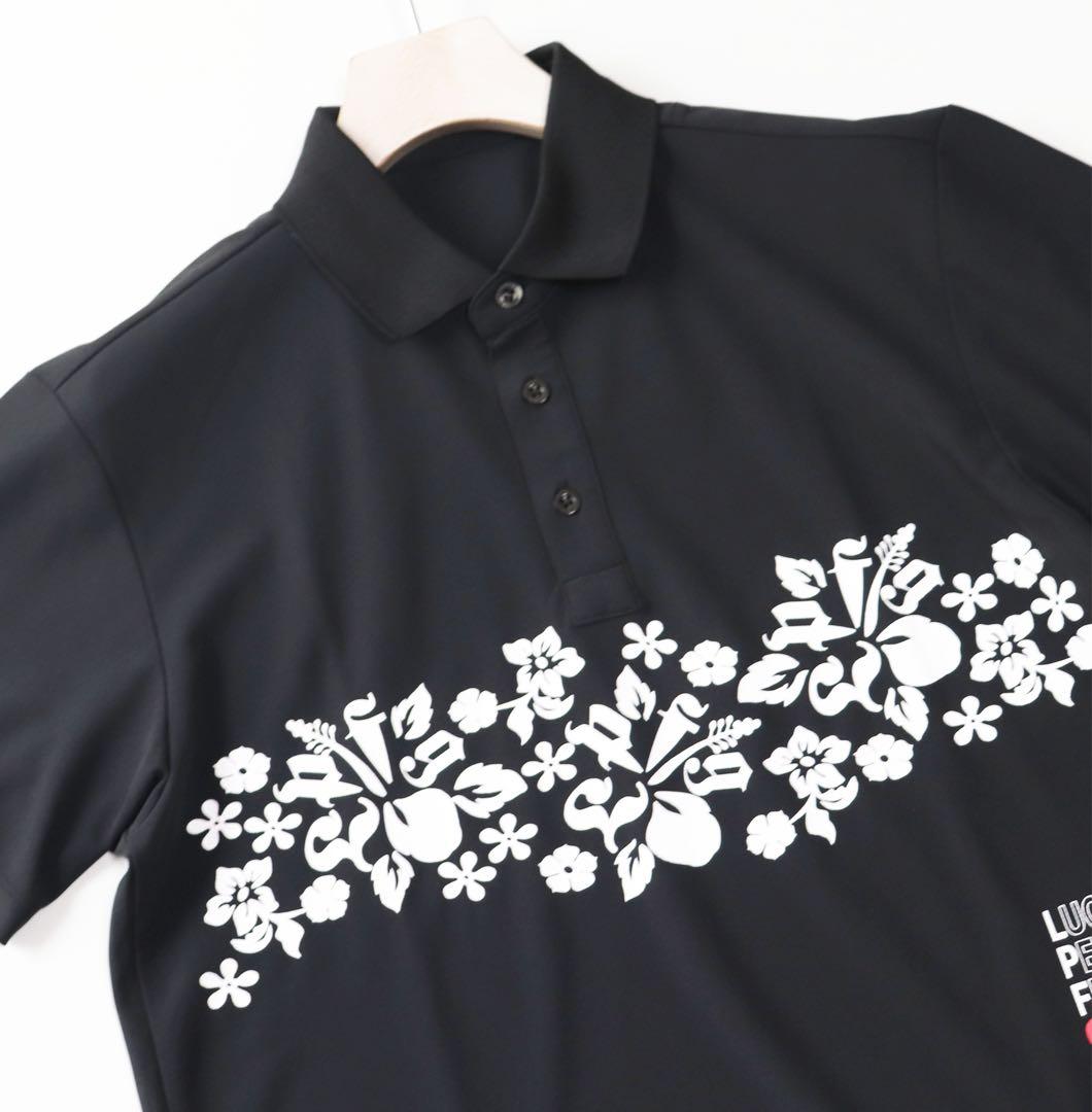 《ルシアン ペラフィネ》新品 伸縮性あり 豪華花柄ポロシャツ ゴルフウェア M