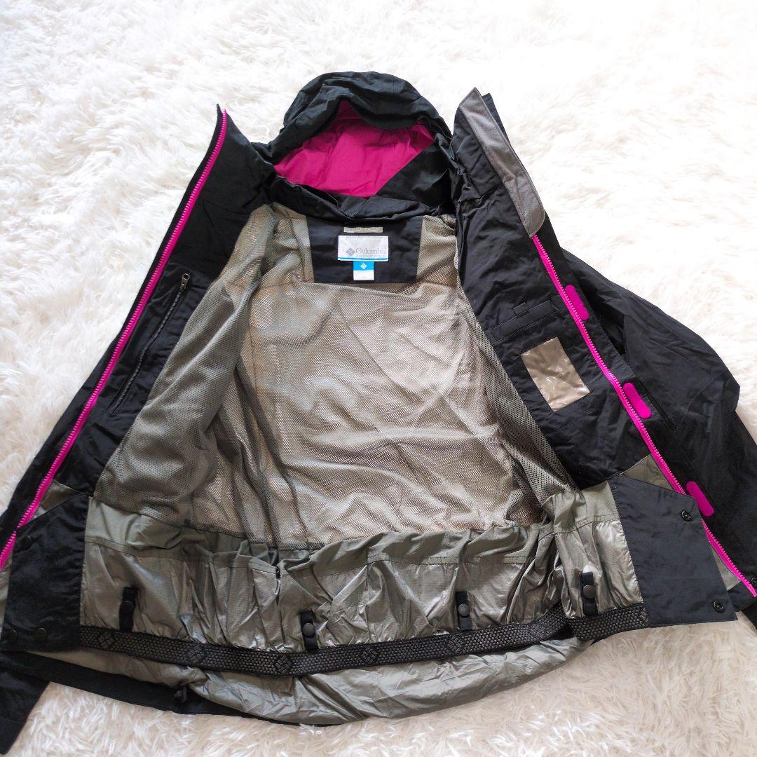 美品　コロンビア　スノボウエア　ジャケット　黒　ピンク　M　オムにテック6158