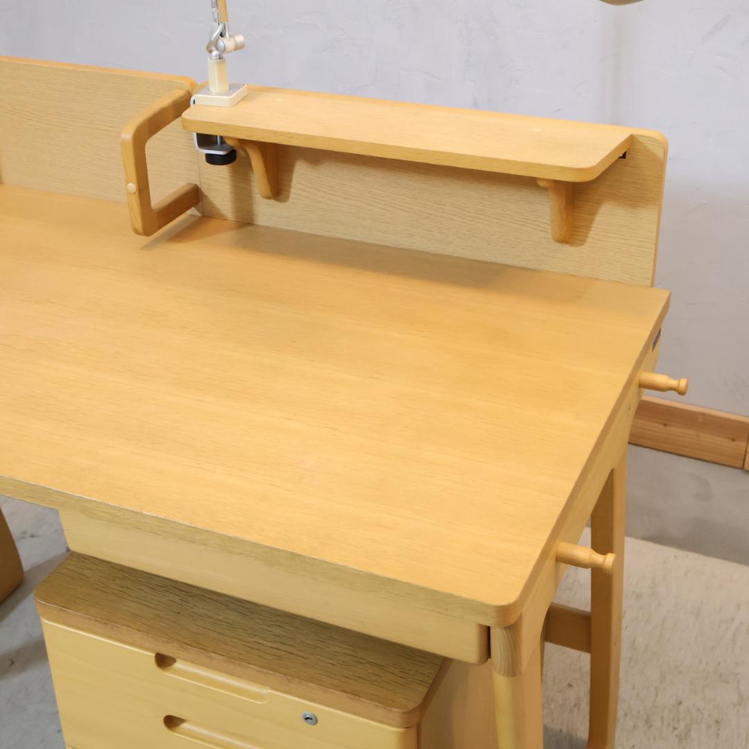 karimoku カリモク オーク材 デスクセット 学習机 ワゴン付 ライト付