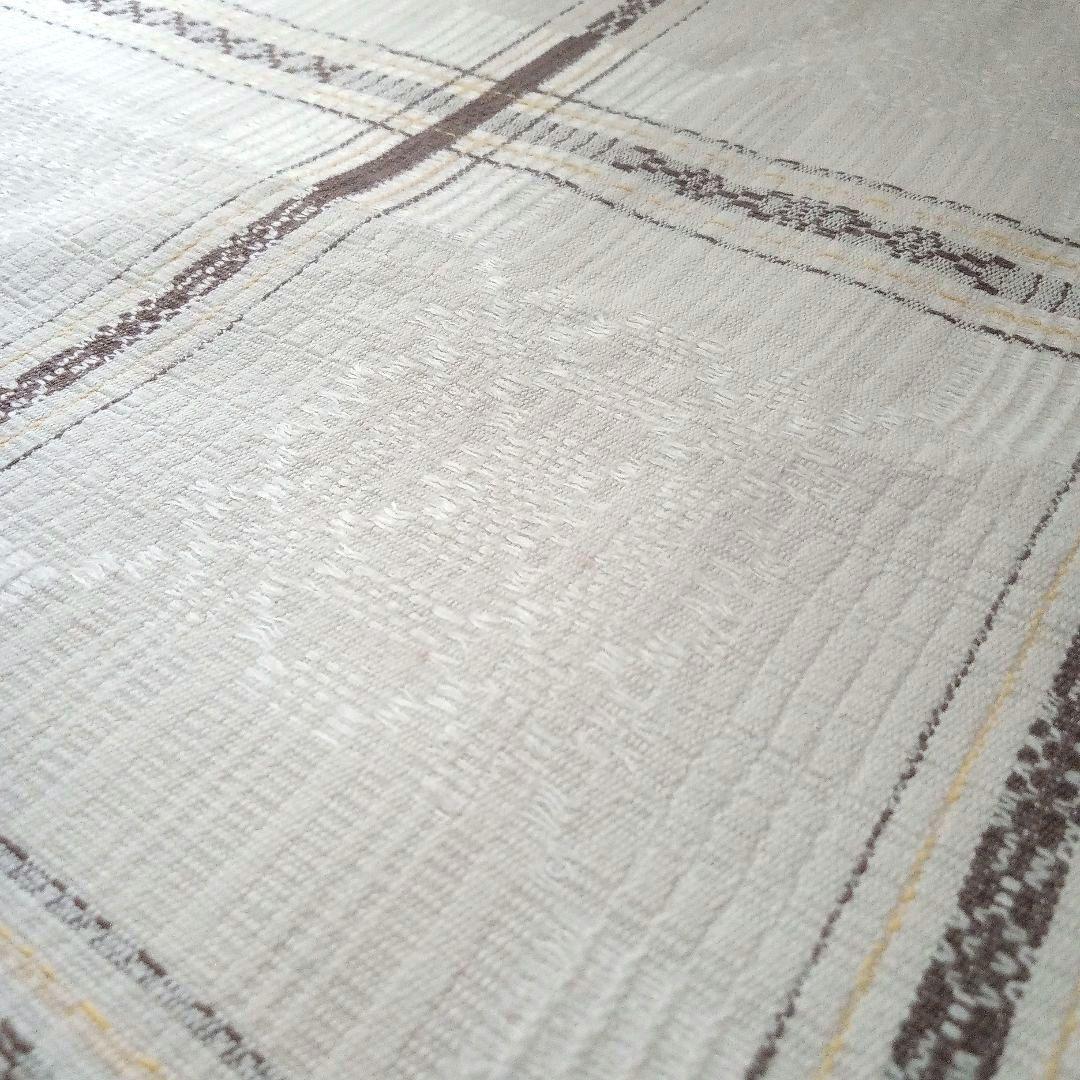 リネンのクロス（茶色x黄色）/手工芸/スウェーデン/北欧ヴィンテージ