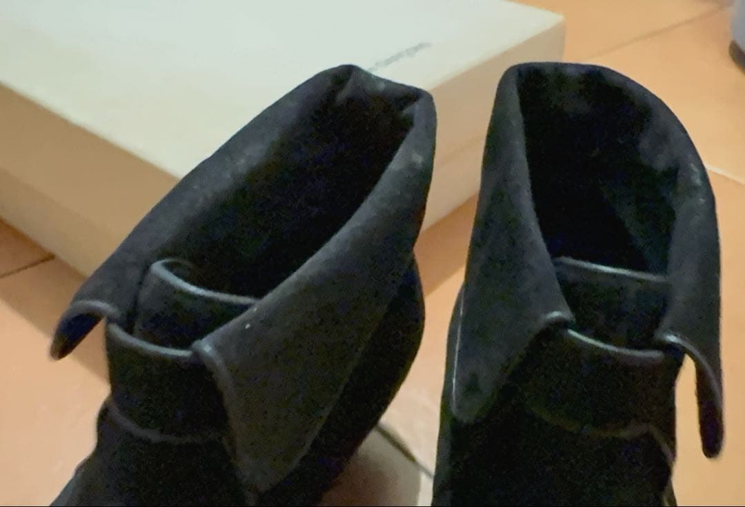 コムデギャルソンビンテージ、スウェードショートブーツ、黒、希少