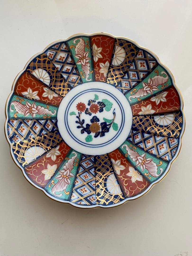 有田焼 葵窯　古伊万里様式 金彩菊紋 中皿5枚