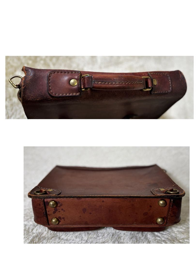 HERZ ヘルツ ギボシ留め 2way レザー ハンドバッグ ショルダーバッグ