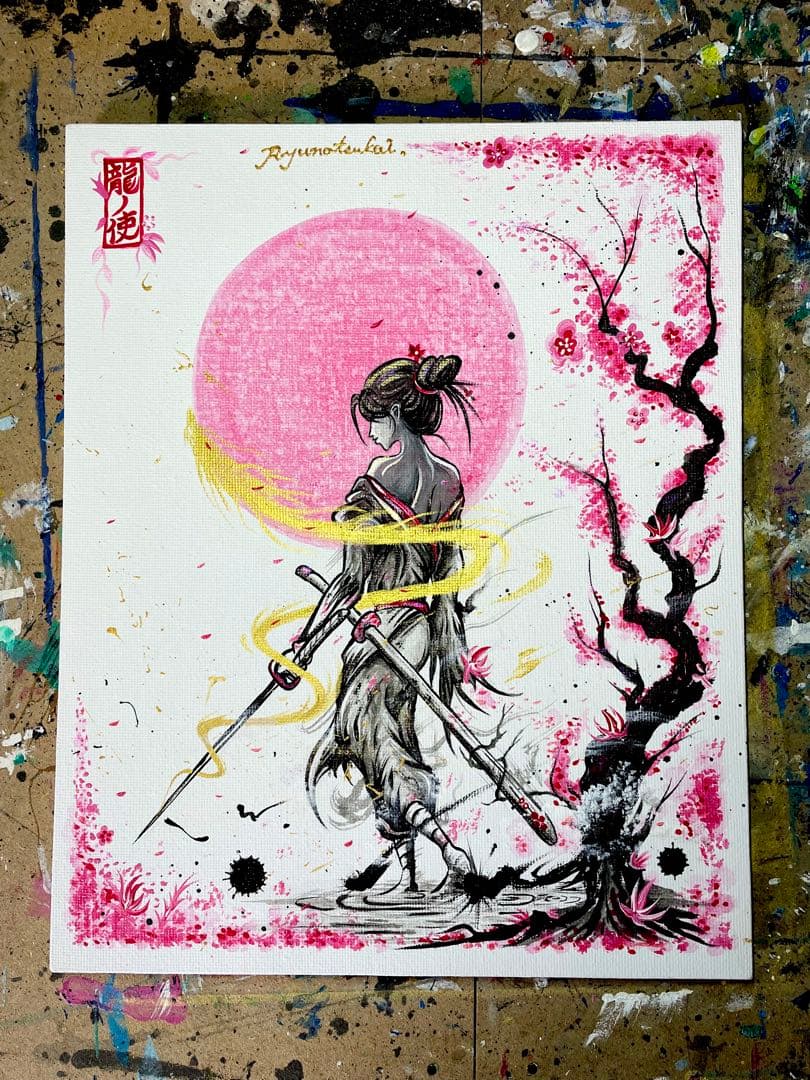 龍ノツカイ アクリル画 絵画 龍神 抽象画 開運絵画