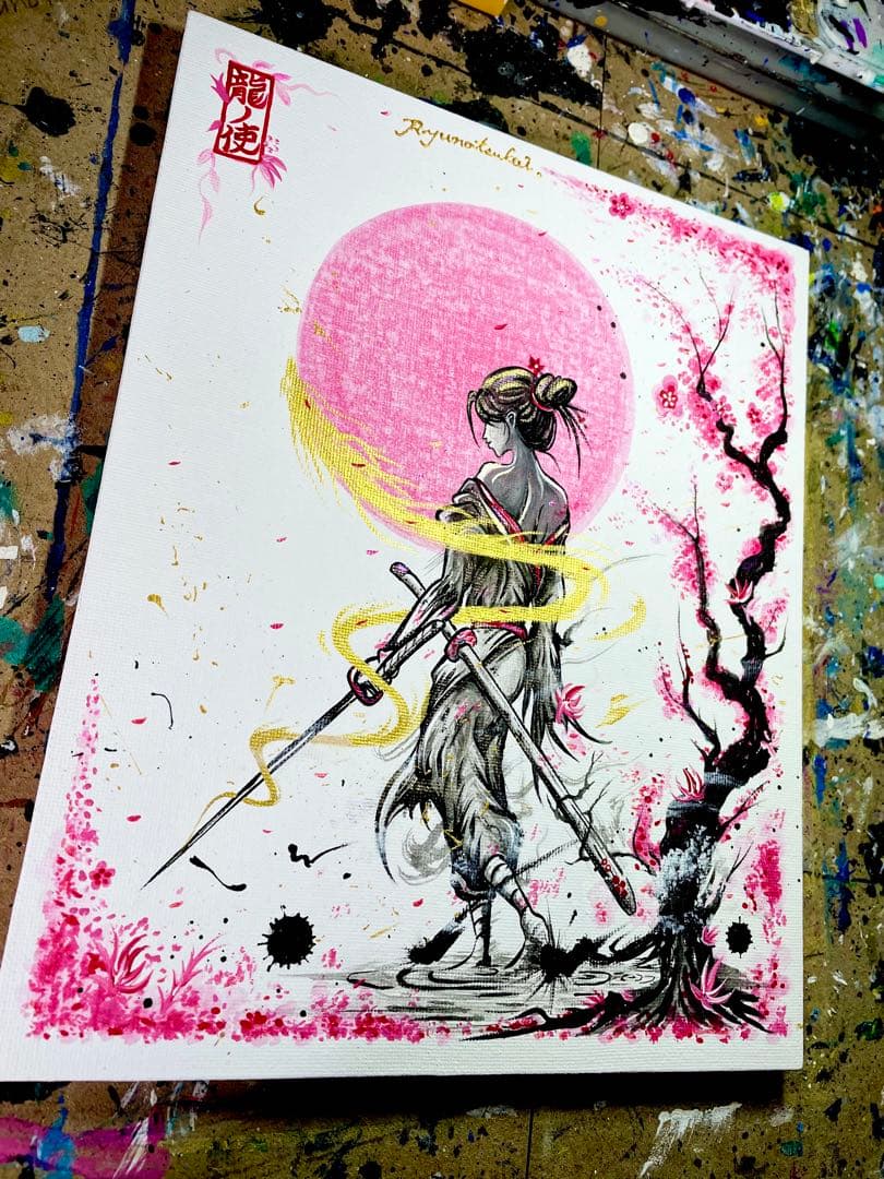 龍ノツカイ アクリル画 絵画 龍神 抽象画 開運絵画