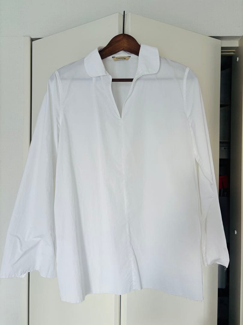 カレンソロジー　コットンフラットカラーブラウス　白