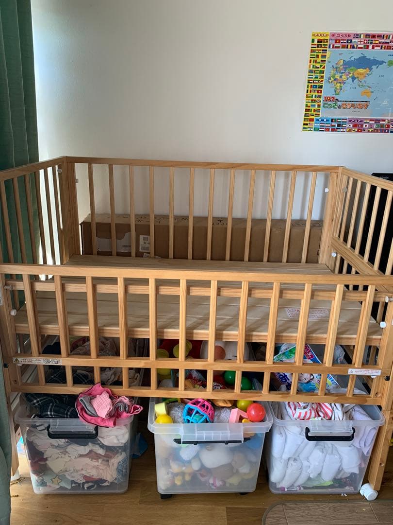 【中古品格安】ベビーベッド　カトージ　ハイタイプ　レギュラー　大和屋