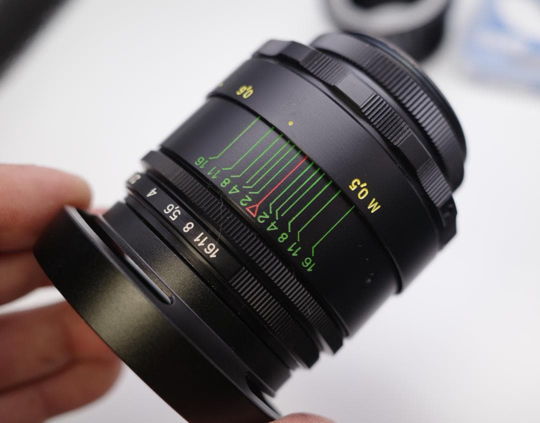 39　未使用　ぐるぐるボケレンズ　ヘリオス　44-2　M42アダプター付