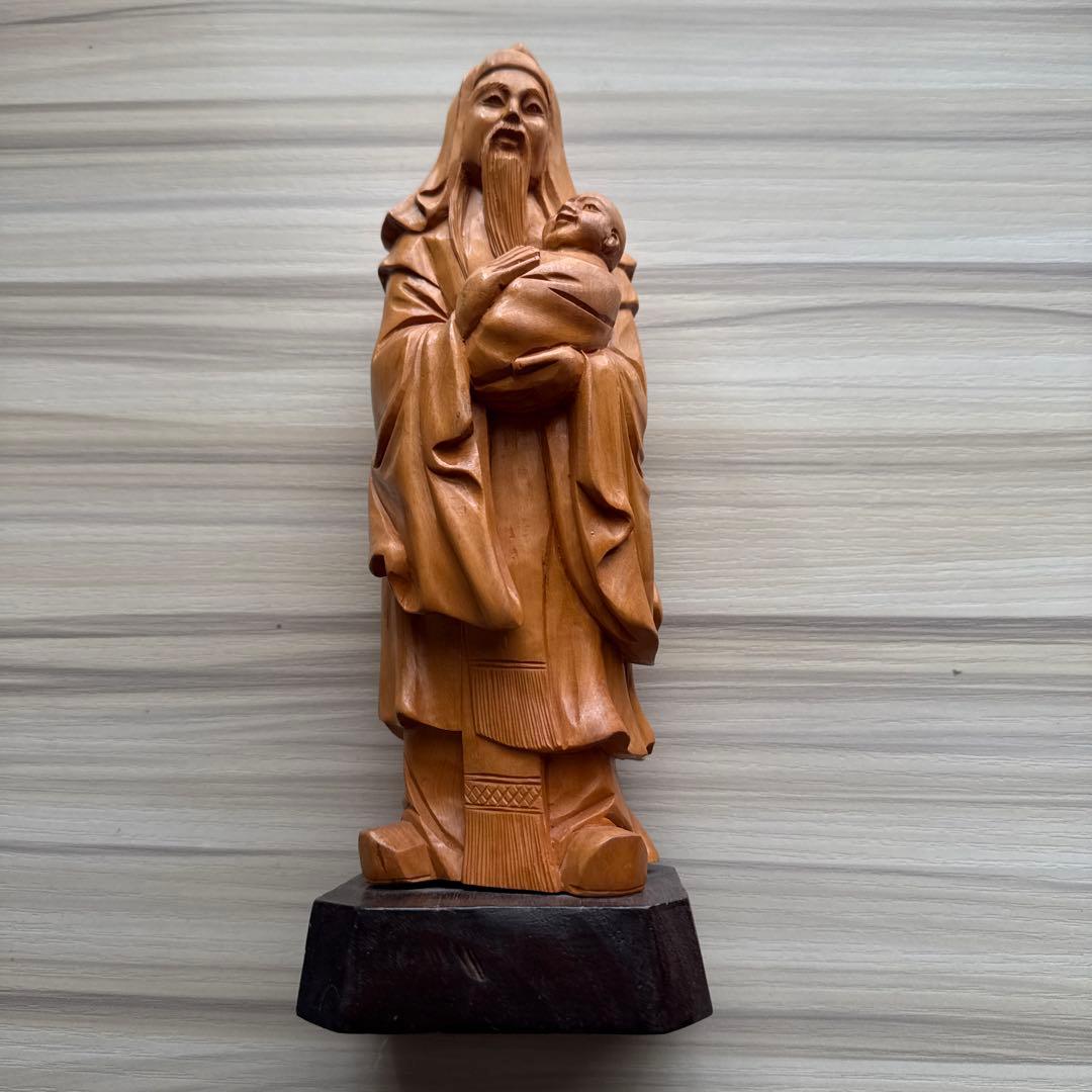 木製置物 4点まとめ売り 木彫り 中国製シールあり