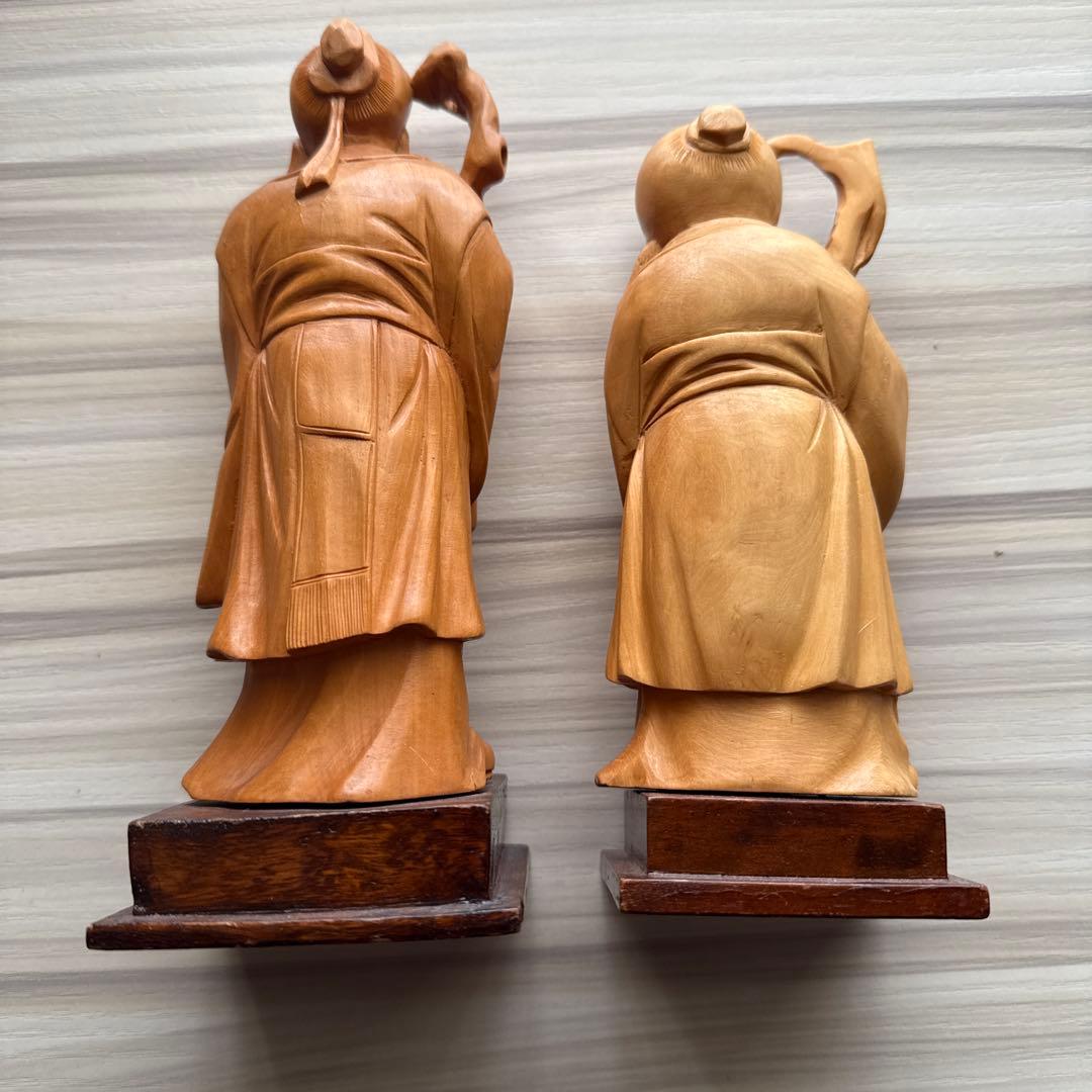 木製置物 4点まとめ売り 木彫り 中国製シールあり