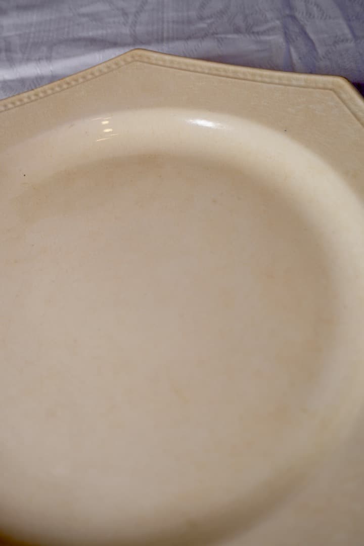 フランス アンティーク クレイユモントロー オクトゴナルプレート 陶器 平皿⑥