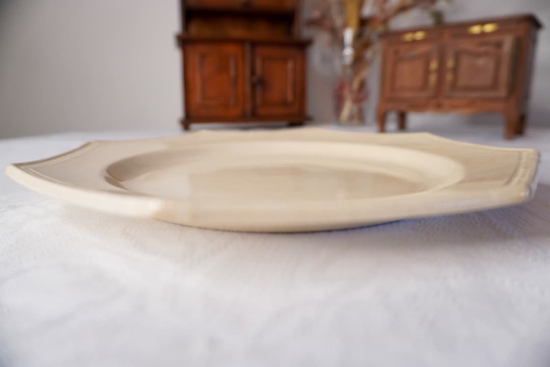 フランス アンティーク クレイユモントロー オクトゴナルプレート 陶器 平皿⑥