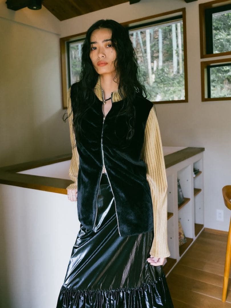 sahara（MARTE）Fur Docking Zip Top