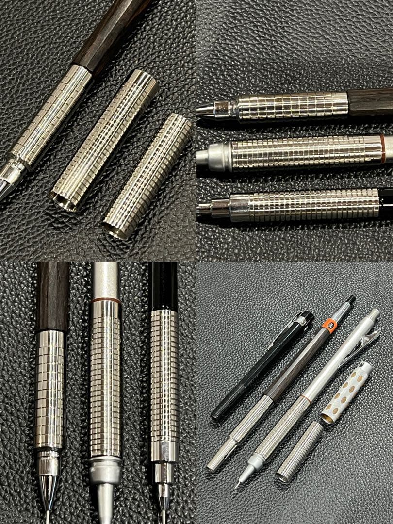 海　pmg用木軸　黒檀12角軸　ステンレスグリップ+2