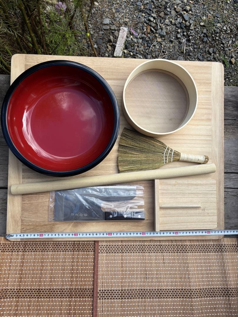 趣味のそば打ちセット Sサイズ　フルイ、卓上ホウキ付き　ナガノ産業