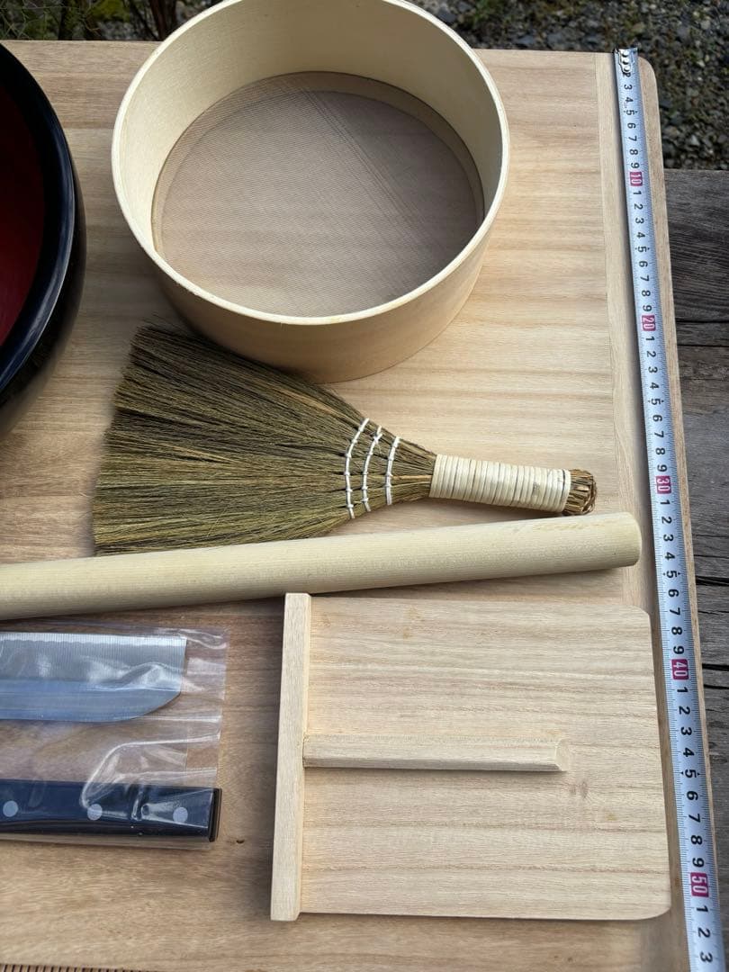 趣味のそば打ちセット Sサイズ　フルイ、卓上ホウキ付き　ナガノ産業