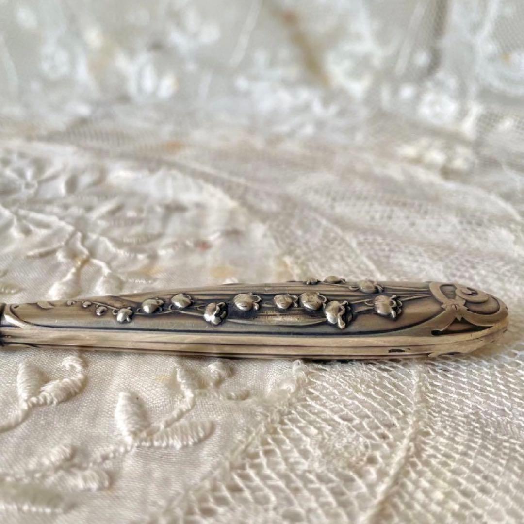 すずらんレリーフレターオープナー&シューボタンフック 2点　フランスアンティーク