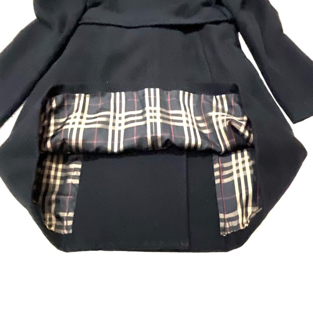 【y2k アンゴラ混】バーバリーブルーレーベル ロングコート チェック Aライン