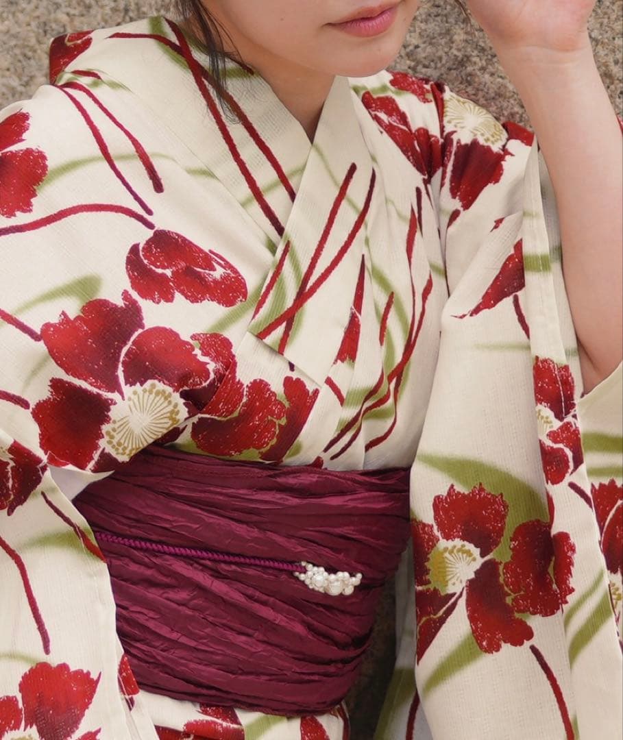 utataneオリジナルデザイン 国内染色 浴衣 帯セット