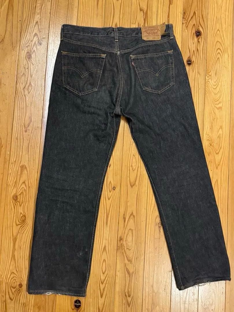 マ*リ様 USA製Levi's 501 先染めブラックデニム W34 L36