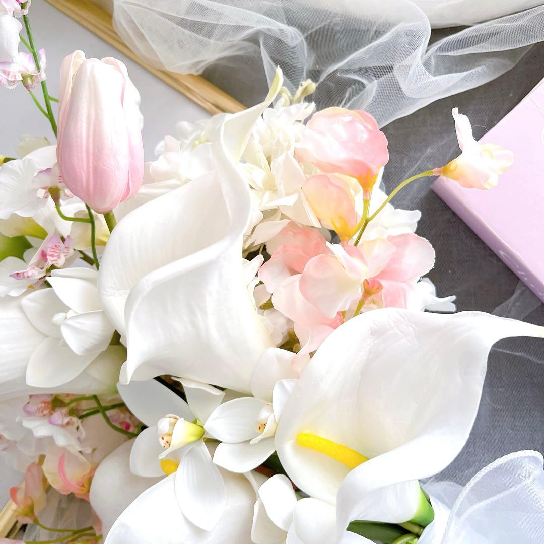 プレゼント付　アーティフィシャルフラワー クラッチブーケ 結婚式 ウエディング